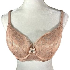 🌸Victoria's Secret- Nude/Pink Lace Underwire Demi Bra- Size 34DD